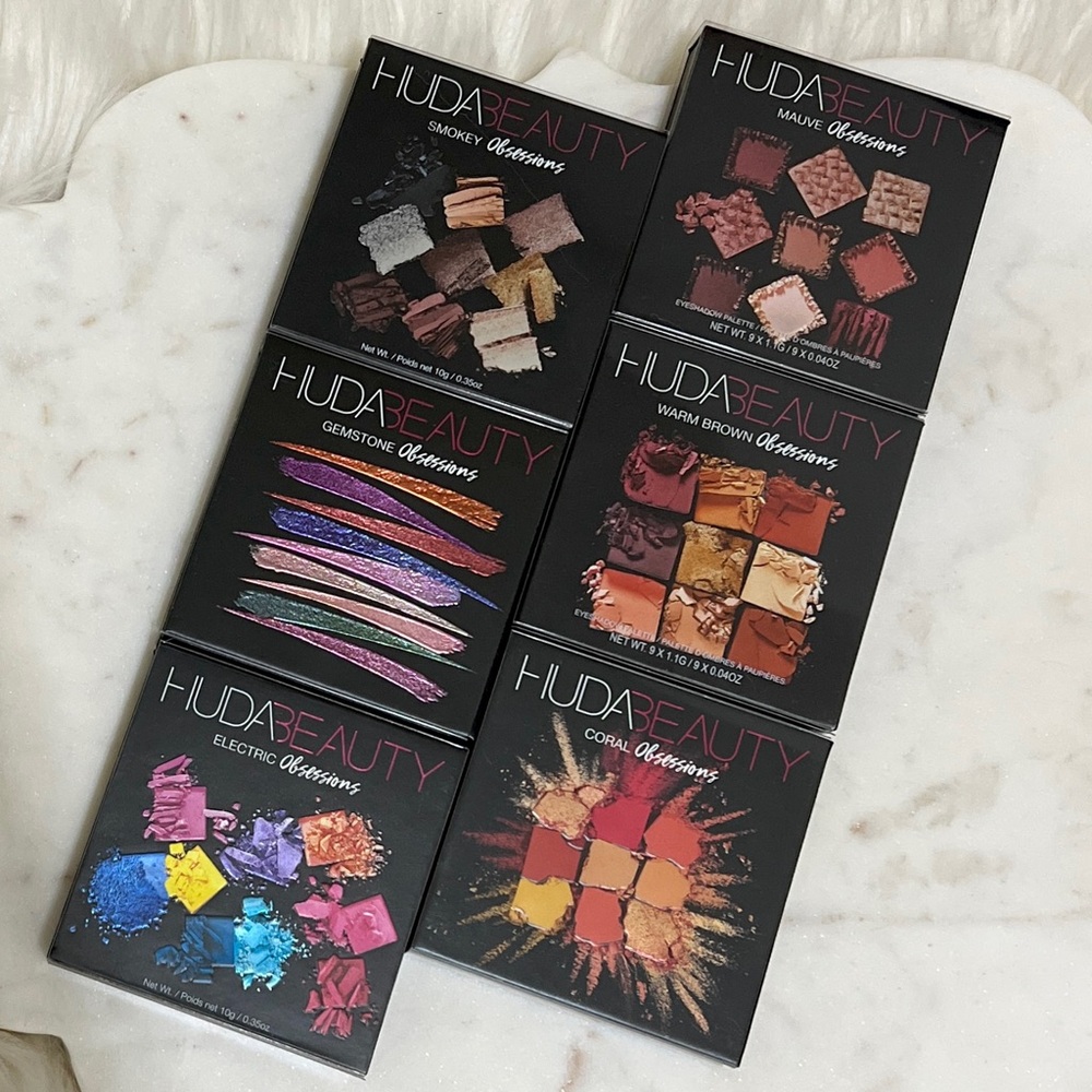 6 New Huda Beauty Obsessions Eyeshadow Palette Smokey Mauve Brown Coral Gemstone